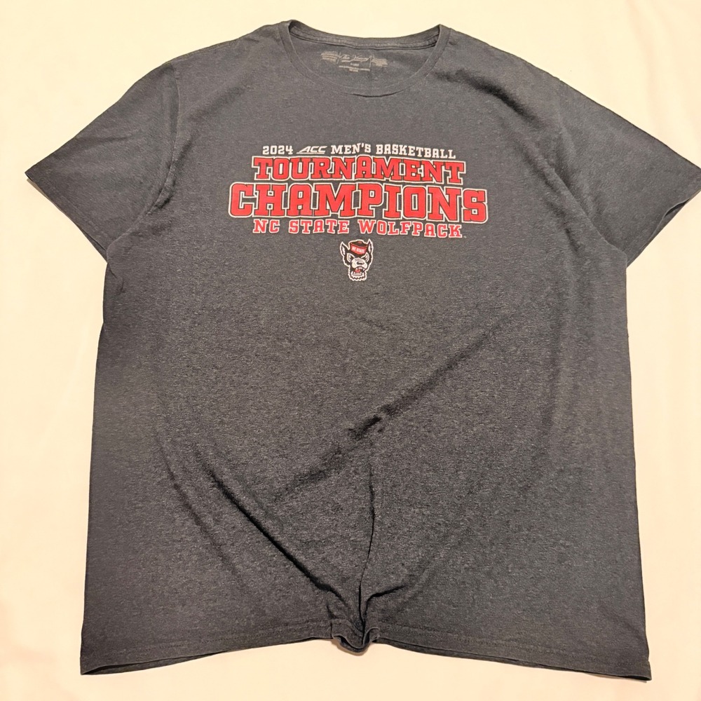 The Victory T-Shirt Mens XL Gray 2024 ACC Tournament Champions NC State Wolfpack